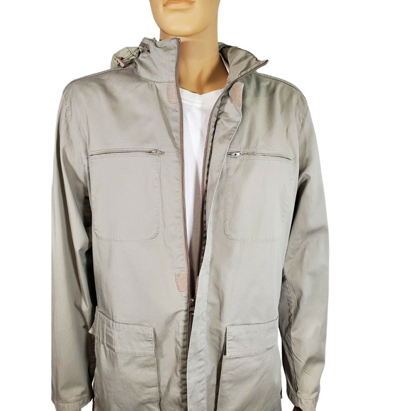 inc international concepts Women’s Beige Jacket Size XL Hidden Hood - Picture 2 of 6